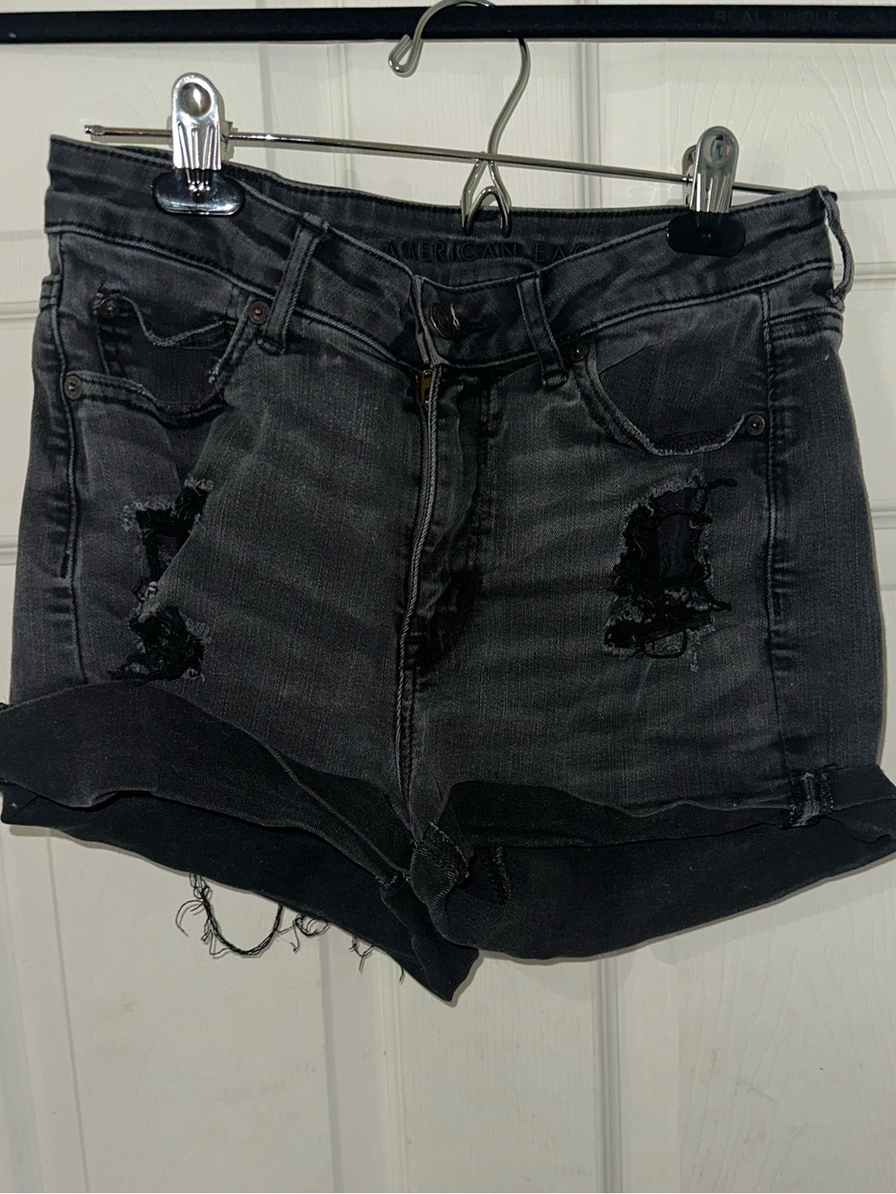 American Eagle Outfitters Black Next Level Stretch Jean Shorts
